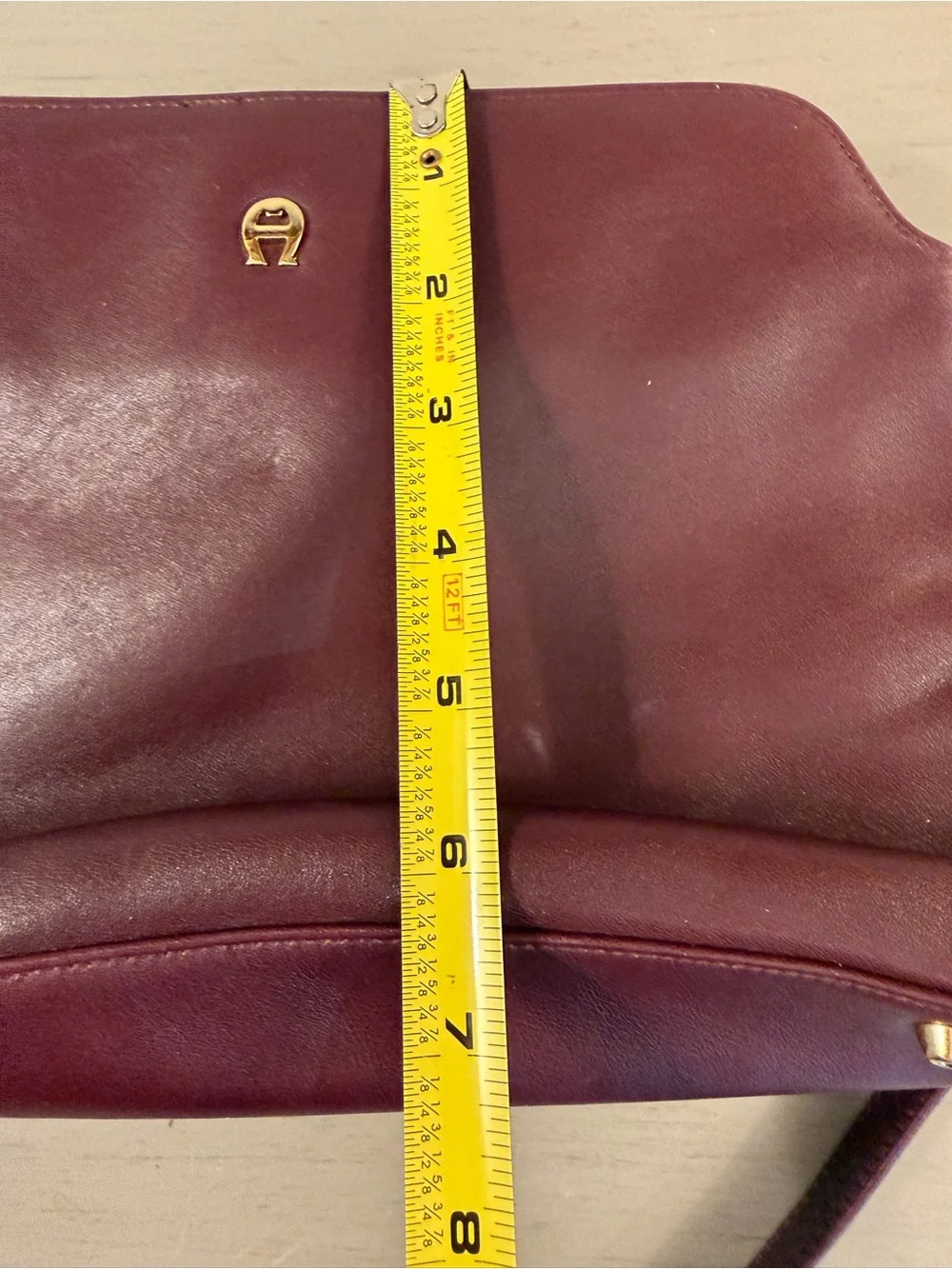 Vintage Etienne Aigner Classic Dark Burgundy Oxblood Leather Shoulder Bag Purse